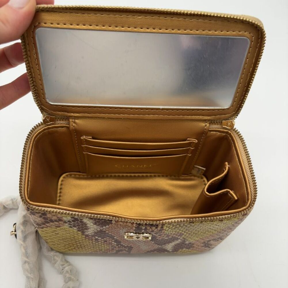 Chanel Yellow Python-Pattern Bag w/Chain Strap - Picture 3 of 4
